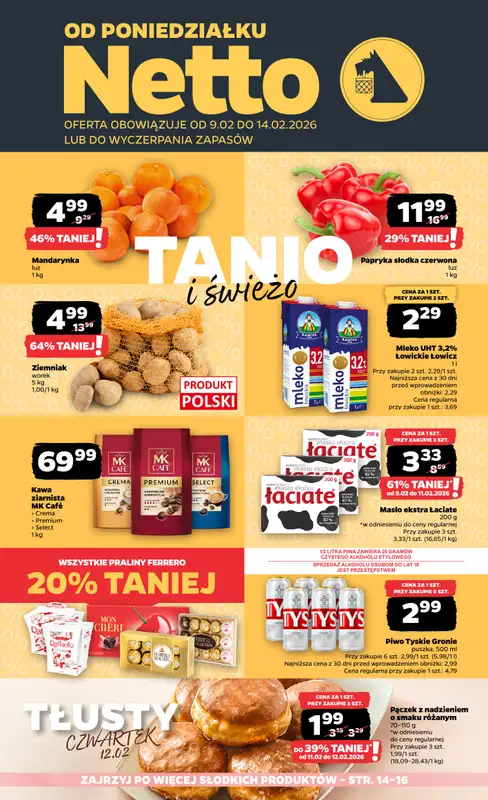 Netto - gazetka promocyjna Gazetka Spożywcza od poniedziałku 09.02 do soboty 14.02