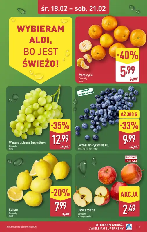 Aldi - gazetka promocyjna Warszawa, Dworzec Zachodni: WIELKIE OTWARCIE już w ŚRODĘ: 18.02! od środy 18.02 do piątku 20.02 - strona 5