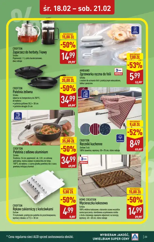 Aldi - gazetka promocyjna Warszawa, Dworzec Zachodni: WIELKIE OTWARCIE już w ŚRODĘ: 18.02! od środy 18.02 do piątku 20.02 - strona 21