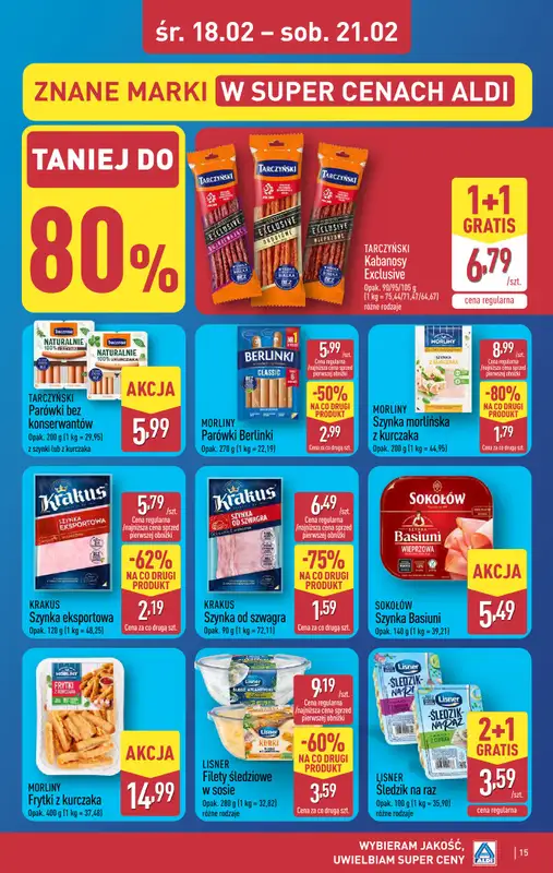 Aldi - gazetka promocyjna Warszawa, Dworzec Zachodni: WIELKIE OTWARCIE już w ŚRODĘ: 18.02! od środy 18.02 do piątku 20.02 - strona 15