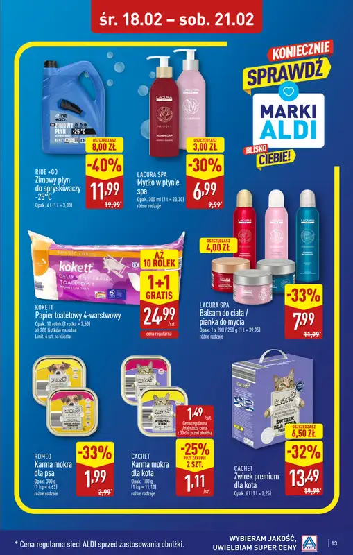 Aldi - gazetka promocyjna Warszawa, Dworzec Zachodni: WIELKIE OTWARCIE już w ŚRODĘ: 18.02! od środy 18.02 do piątku 20.02 - strona 13