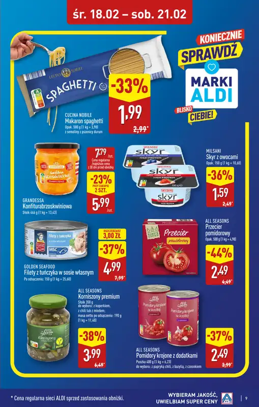 Aldi - gazetka promocyjna Warszawa, Dworzec Zachodni: WIELKIE OTWARCIE już w ŚRODĘ: 18.02! od środy 18.02 do piątku 20.02 - strona 9
