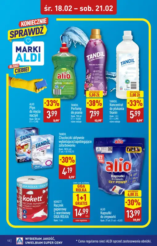 Aldi - gazetka promocyjna Warszawa, Dworzec Zachodni: WIELKIE OTWARCIE już w ŚRODĘ: 18.02! od środy 18.02 do piątku 20.02 - strona 12
