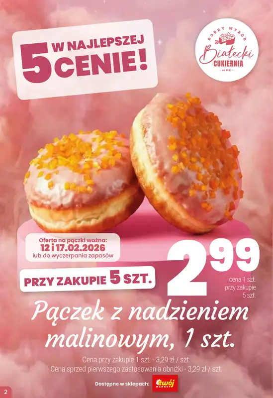 Twój Market - gazetka promocyjna Tłusty Czwartek i Ostatki na 5 od wtorku 10.02 do wtorku 17.02 - strona 2