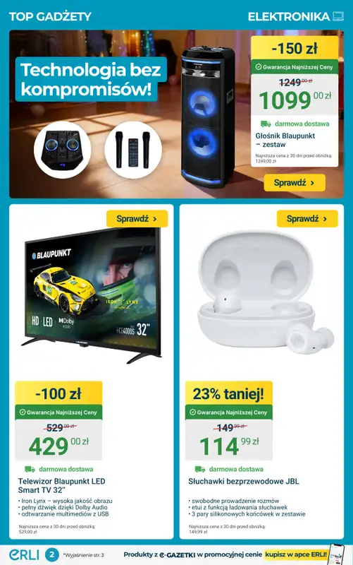 ERLI - gazetka promocyjna Top gadżety, kuchenne AGD i sprzęt sportowy! od środy 11.02 do niedzieli 15.02 - strona 2
