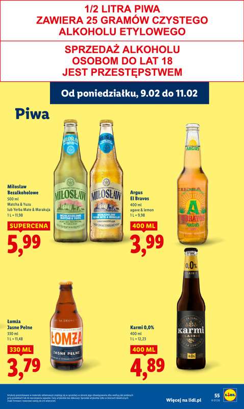 Lidl - gazetka promocyjna Oferta od poniedziałku od poniedziałku 09.02 do środy 11.02 - strona 55