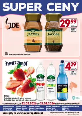 Społem - Blisko i Korzystnie - gazetka promocyjna Super ceny! od czwartku 12.02 do soboty 21.02