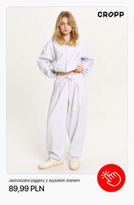 Jasnoszare joggery z wysokim stanem