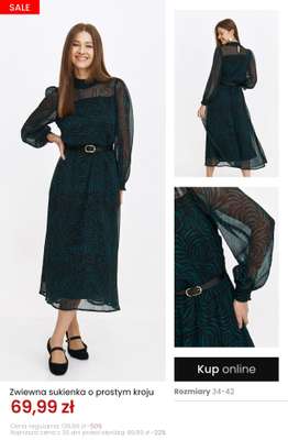 Zwiewna sukienka o prostym kroju