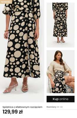 Spódnica z efektownym rozcięciem