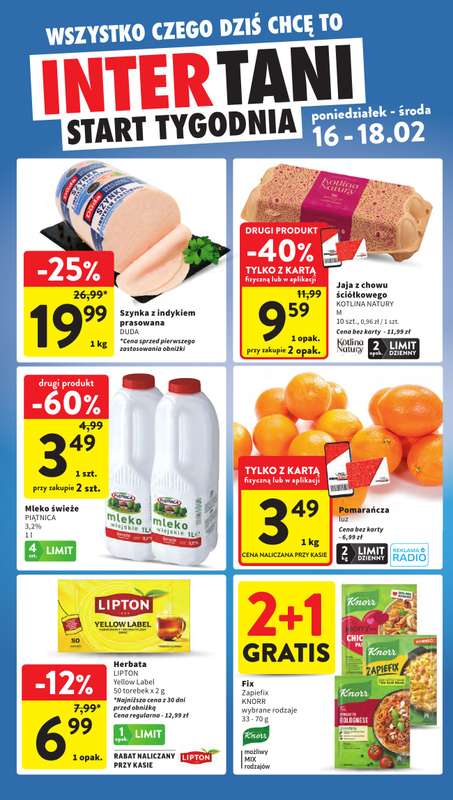 Intermarche - gazetka promocyjna Intertani start tygodnia od poniedziałku 16.02 do środy 18.02 - strona 2