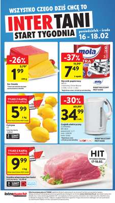 Intermarche - gazetka promocyjna Intertani start tygodnia od poniedziałku 16.02 do środy 18.02
