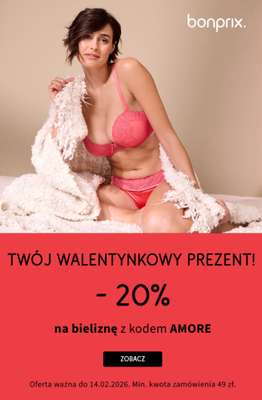 bonprix - gazetka promocyjna -20% na bieliznę z kodem od wtorku 10.02 do soboty 14.02