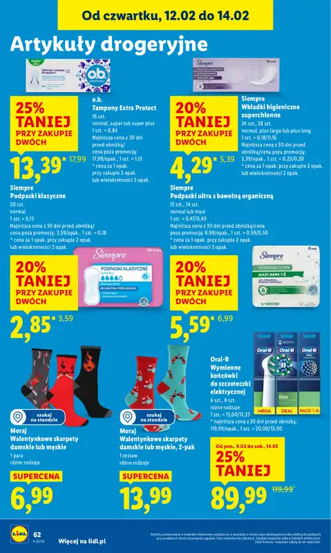 Lidl - gazetka promocyjna Oferta od czwartku od czwartku 12.02 do soboty 14.02 - strona 62