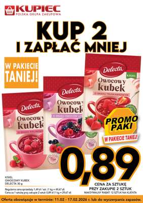 Delecta Kisiel Owocowy Kubek o smaku malinowym