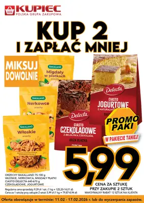 Kupiec - gazetka promocyjna Promopaki od środy 11.02 do wtorku 17.02