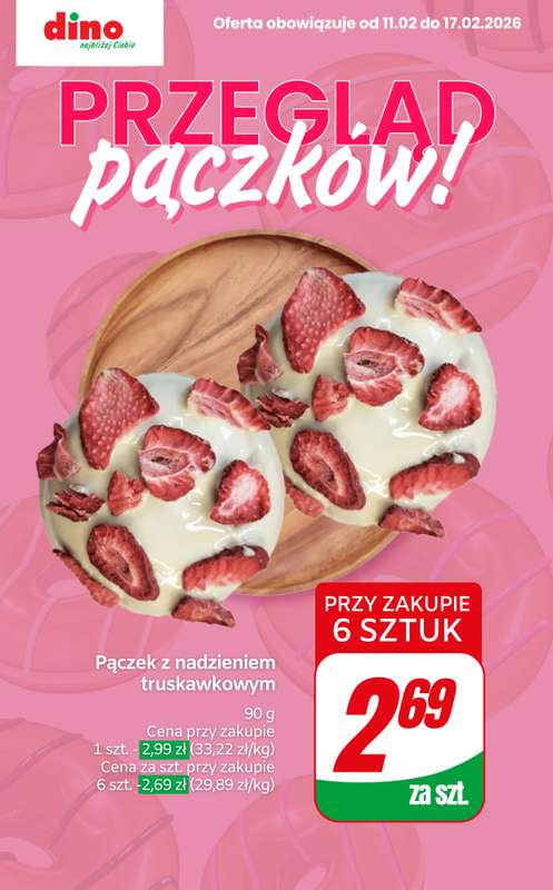 Dino - gazetka promocyjna Przegląd pączków! od środy 11.02 do wtorku 17.02