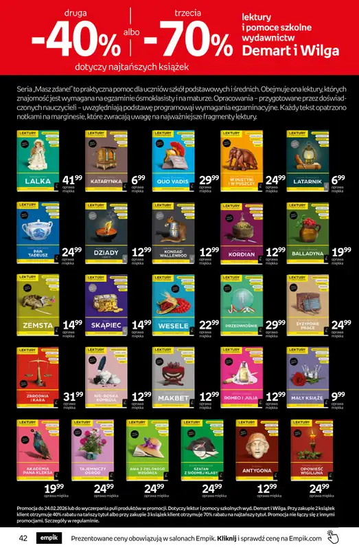 BEST SALE - gazetka promocyjna Empik I Tom kultury: książki od środy 11.02 do wtorku 24.02 - strona 42