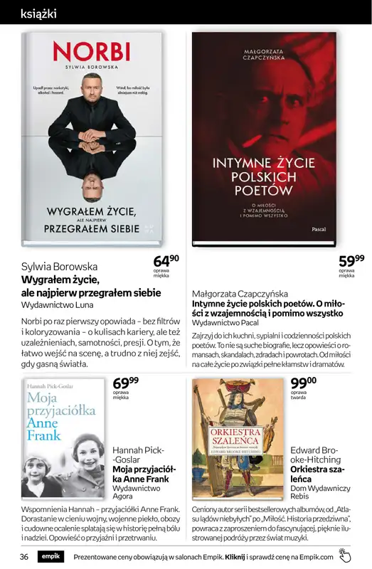 BEST SALE - gazetka promocyjna Empik I Tom kultury: książki od środy 11.02 do wtorku 24.02 - strona 36