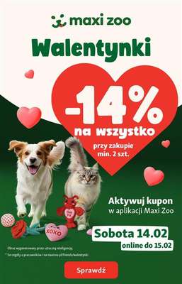 MAXI ZOO - gazetka promocyjna Maxi Zoo Walentynki od środy 11.02 do niedzieli 15.02
