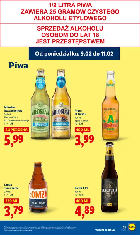 Lidl - gazetka promocyjna Oferta od poniedziałku od poniedziałku 09.02 do środy 11.02 - strona 55