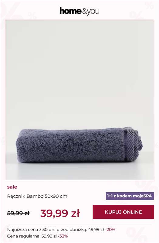 home&you - gazetka promocyjna 1+1 na ręczniki BAMBO od środy 11.02 do wtorku 17.02 - strona 7