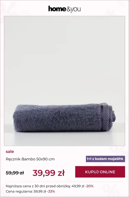 home&you - gazetka promocyjna 1+1 na ręczniki BAMBO od środy 11.02 do wtorku 17.02 - strona 7