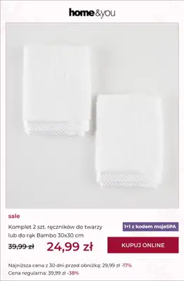 home&you - gazetka promocyjna 1+1 na ręczniki BAMBO od środy 11.02 do wtorku 17.02 - strona 10