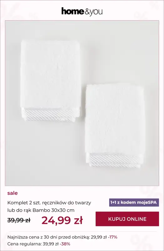home&you - gazetka promocyjna 1+1 na ręczniki BAMBO od środy 11.02 do wtorku 17.02 - strona 10