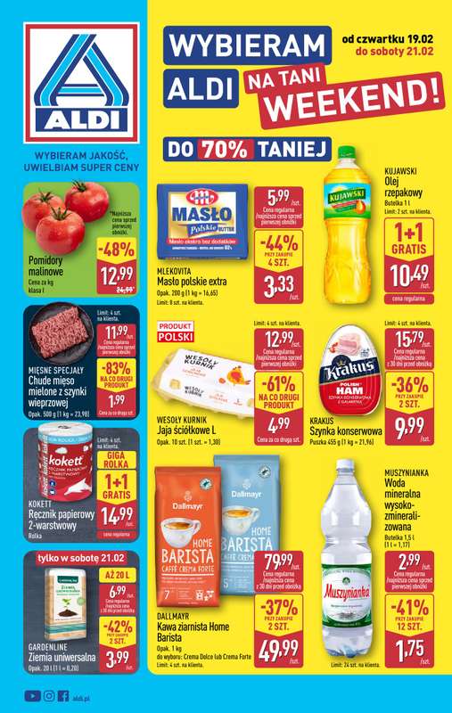 Aldi - gazetka promocyjna Weekend super cen w Aldi! od czwartku 19.02 do soboty 21.02