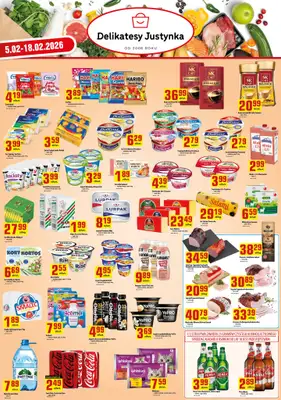 Delikatesy Justynka - gazetka promocyjna Gazetka od czwartku 12.02 do środy 18.02