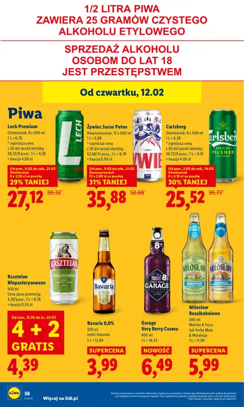 Lidl - gazetka promocyjna Oferta od czwartku od czwartku 12.02 do soboty 14.02 - strona 58