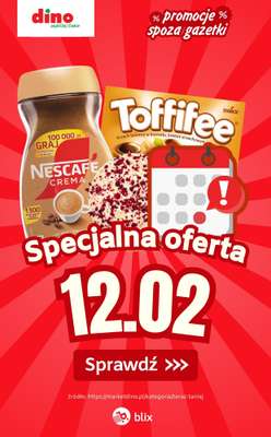 Dino - gazetka promocyjna Specjalna oferta na 12.02.2026 - promocje spoza gazetki od czwartku 12.02 do czwartku 12.02