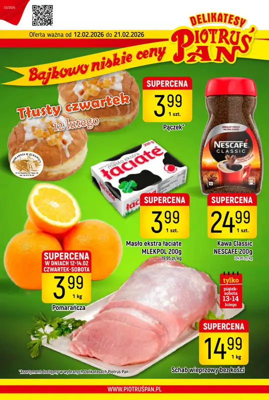 Delikatesy Piotruś Pan - gazetka promocyjna Gazetka od czwartku 12.02 do soboty 21.02