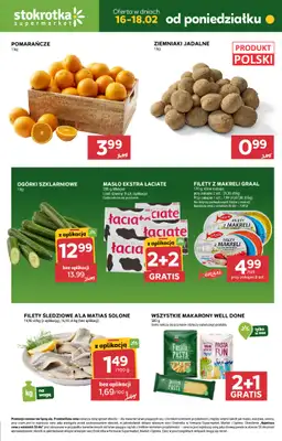 Stokrotka - gazetka promocyjna Gazetka Supermarket od poniedziałku od poniedziałku 16.02 do środy 18.02