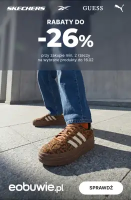 eobuwie.pl - gazetka promocyjna Rabaty do -26% przy zakupie 2 par butów od czwartku 12.02 do poniedziałku 16.02