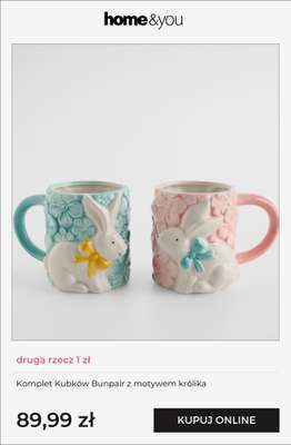 Poszewka Haftowana Blando 45x45 cm z motywem królika