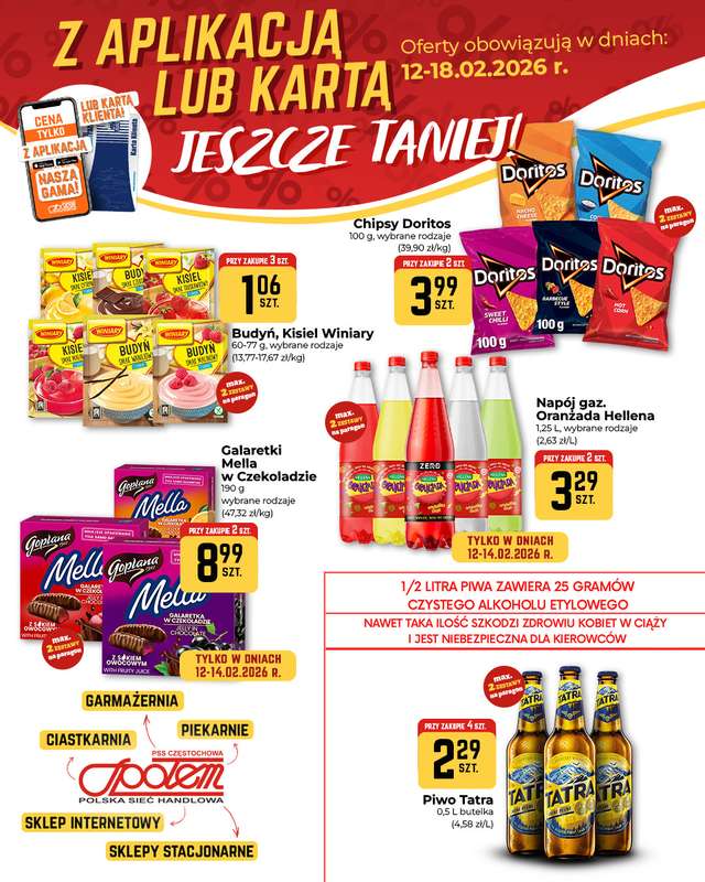 Społem Częstochowa - gazetka promocyjna Plakaty promocyjne od czwartku 12.02 do środy 18.02