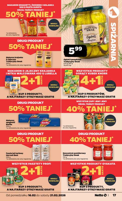 Netto - gazetka promocyjna Gazetka Spożywcza od poniedziałku 16.02 do soboty 21.02 - strona 17