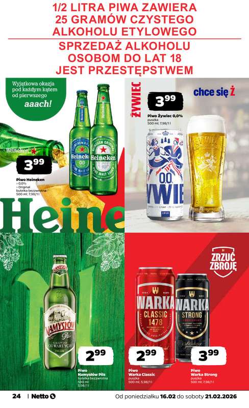 Netto - gazetka promocyjna Gazetka Spożywcza od poniedziałku 16.02 do soboty 21.02 - strona 24