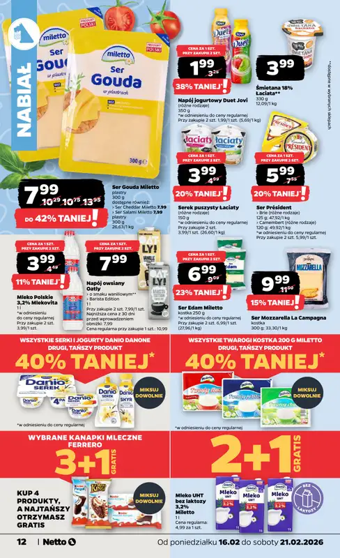 Netto - gazetka promocyjna Gazetka Spożywcza od poniedziałku 16.02 do soboty 21.02 - strona 12