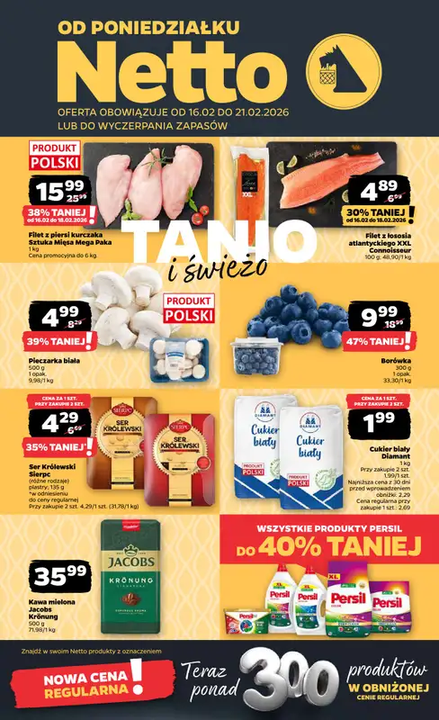 Netto - gazetka promocyjna Gazetka Spożywcza od poniedziałku 16.02 do soboty 21.02
