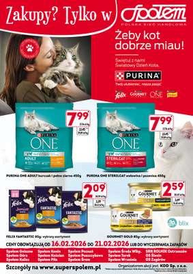 Społem - Blisko i Korzystnie - gazetka promocyjna Plakat promocyjny od poniedziałku 16.02 do soboty 21.02