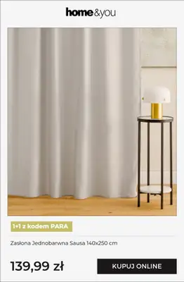 home&you - gazetka promocyjna Wielosztuki 1+1 Zasłony i firany od soboty 14.02 do poniedziałku 02.03 - strona 6