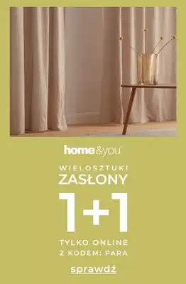 home&you - gazetka promocyjna Wielosztuki 1+1 Zasłony i firany od soboty 14.02 do poniedziałku 02.03