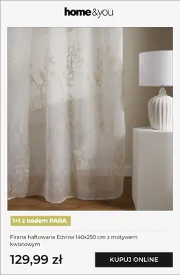 home&you - gazetka promocyjna Wielosztuki 1+1 Zasłony i firany od soboty 14.02 do poniedziałku 02.03 - strona 3