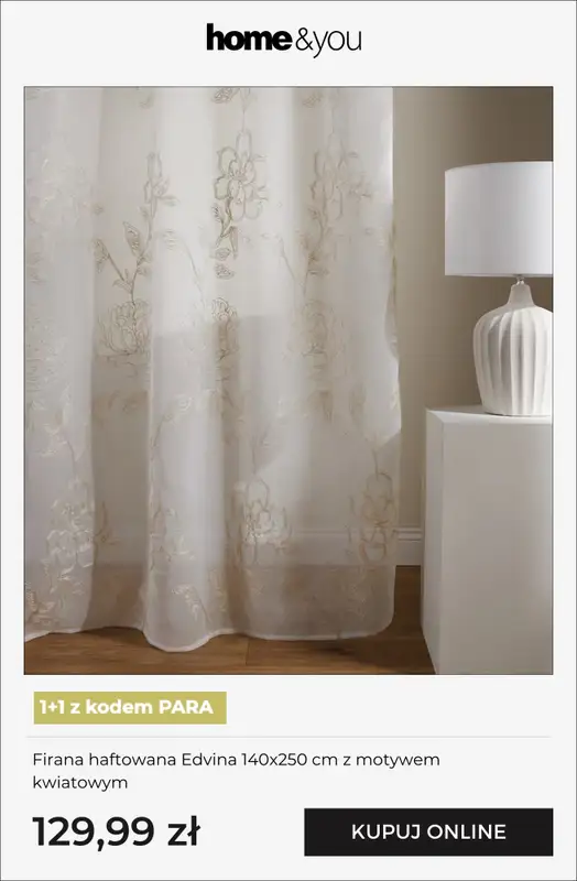 home&you - gazetka promocyjna Wielosztuki 1+1 Zasłony i firany od soboty 14.02 do poniedziałku 02.03 - strona 3