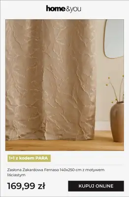 home&you - gazetka promocyjna Wielosztuki 1+1 Zasłony i firany od soboty 14.02 do poniedziałku 02.03 - strona 9