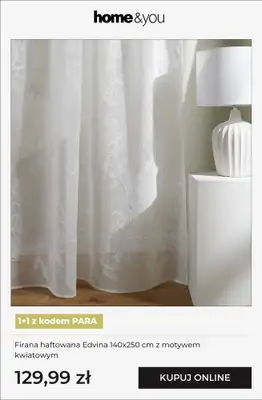 home&you - gazetka promocyjna Wielosztuki 1+1 Zasłony i firany od soboty 14.02 do poniedziałku 02.03 - strona 5