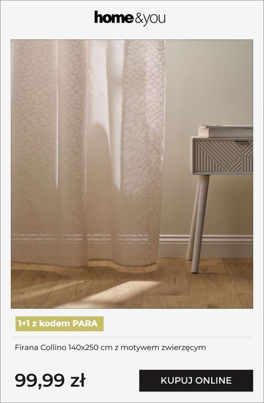 home&you - gazetka promocyjna Wielosztuki 1+1 Zasłony i firany od soboty 14.02 do poniedziałku 02.03 - strona 7